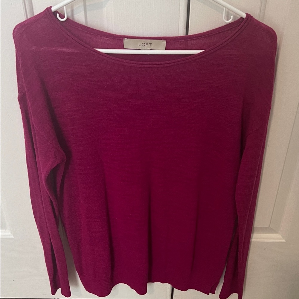 LOFT Fuchsia Long Sleeve Top
